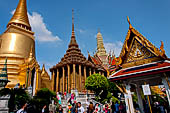 Bangkok Grand Palace,  Wat Phra Keow (temple of the Emerald Buddha). overview of the raised platform from south. 
